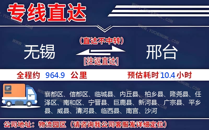 無(wú)錫到邢臺(tái)物流公司