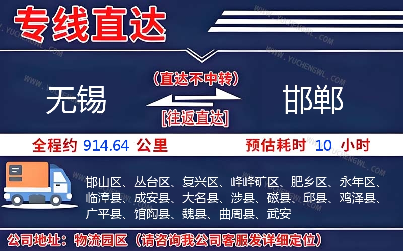 無錫到邯鄲物流公司