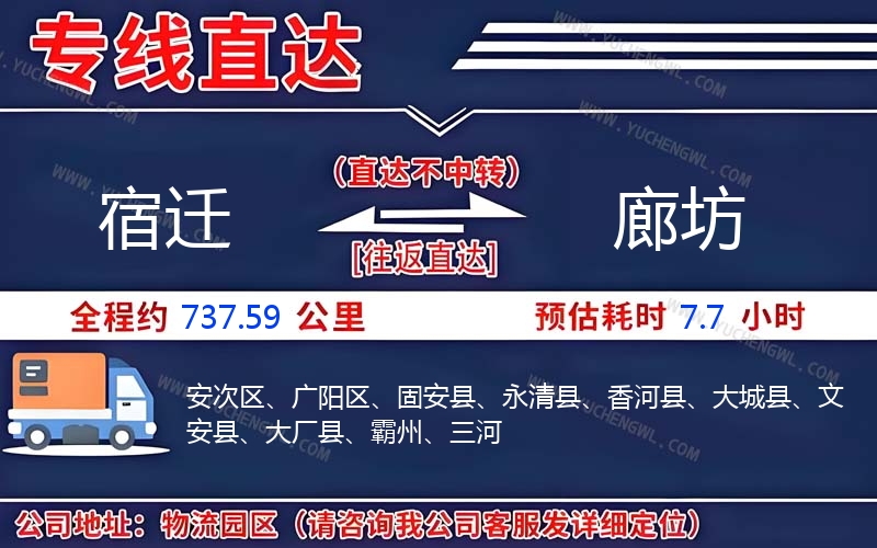 宿遷到廊坊物流公司