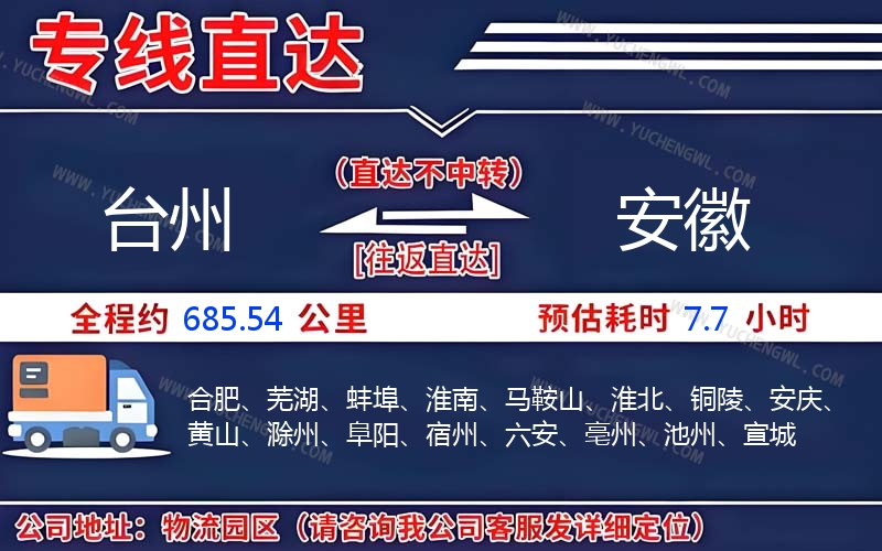 臺(tái)州到安徽物流公司